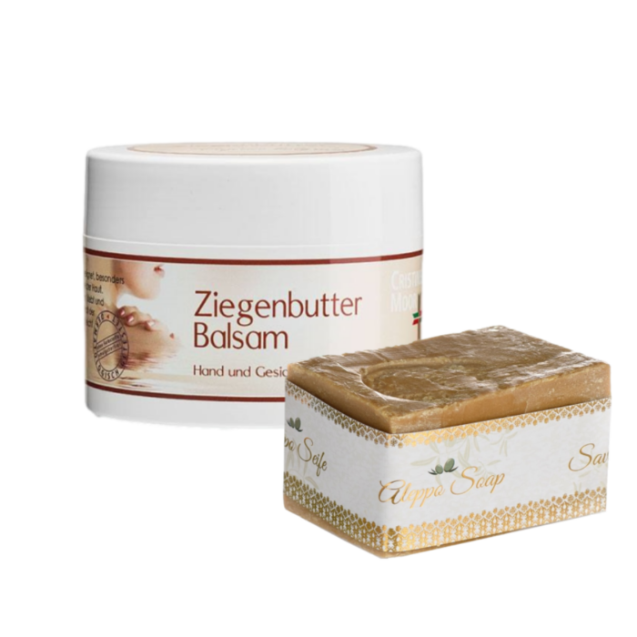 Zestaw dla alergików AZS mydło Aleppo + Krem masło kozie