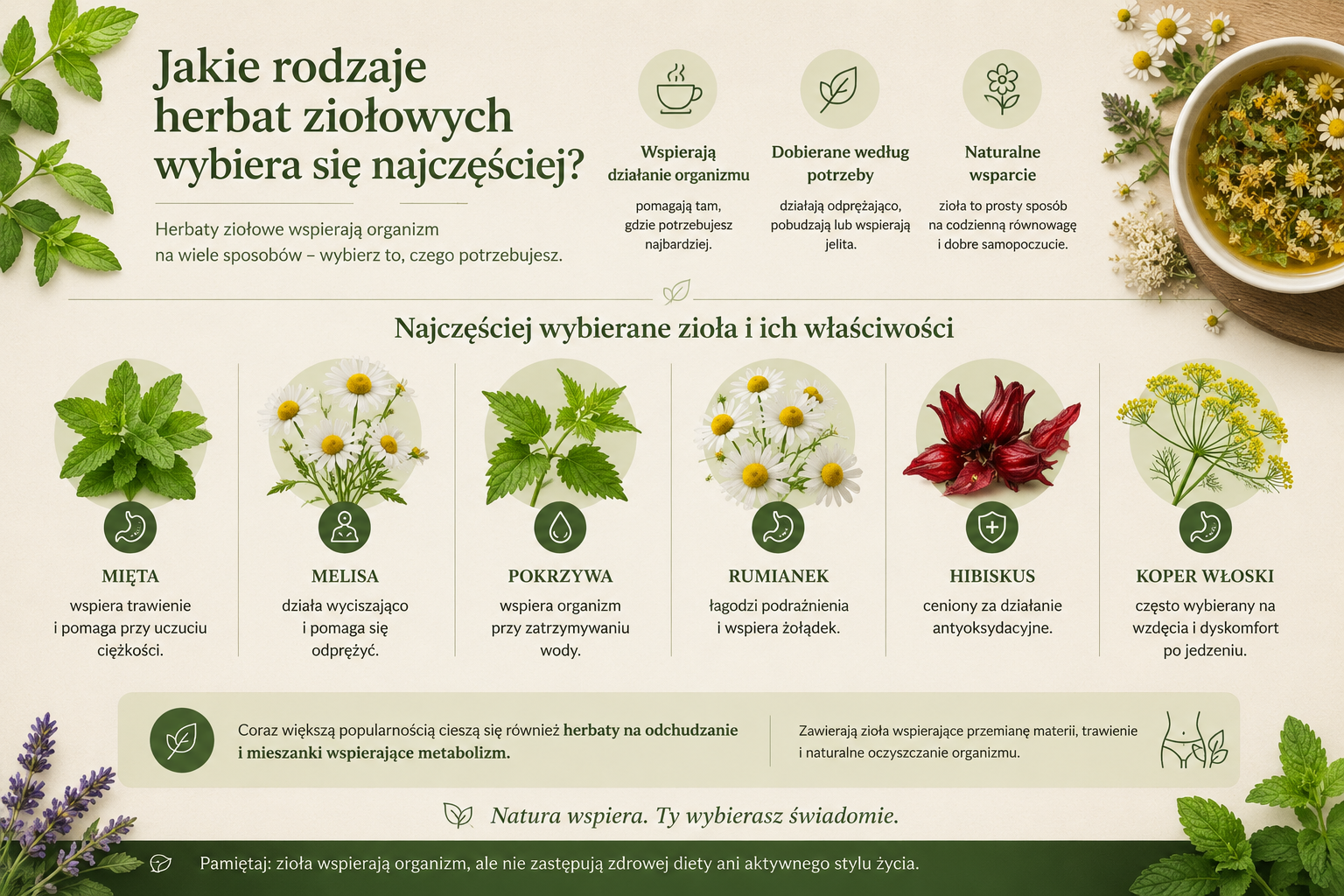rodzaje herbat ziołowych